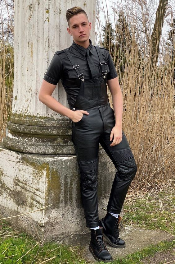 leather overall for men