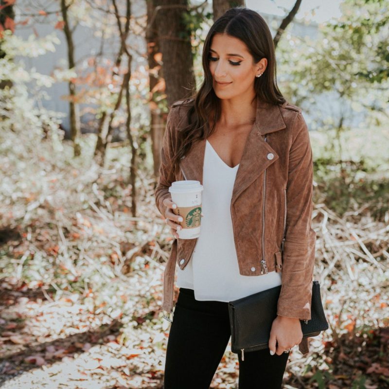 Faux Suede Moto Jacket Women