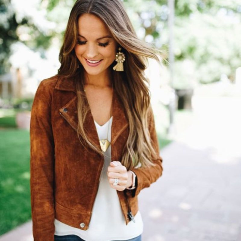 Faux Suede Moto Jacket Women 