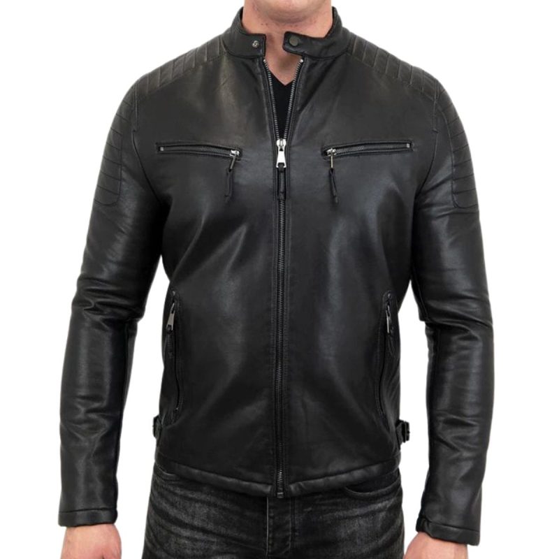 Black Cafe Racer Jackets for Men