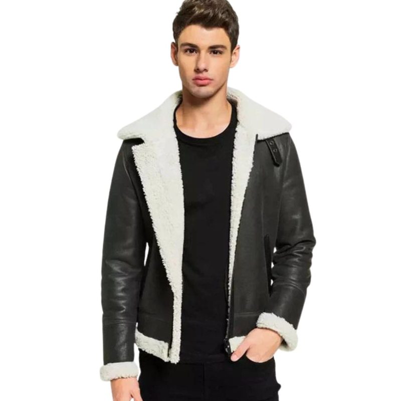 Black Shearling Jackets for Men