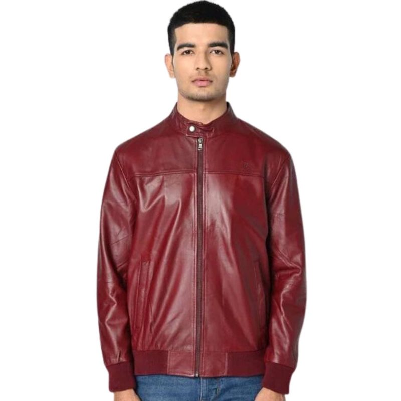 Burgundy Blaze Men’s Leather Jacket