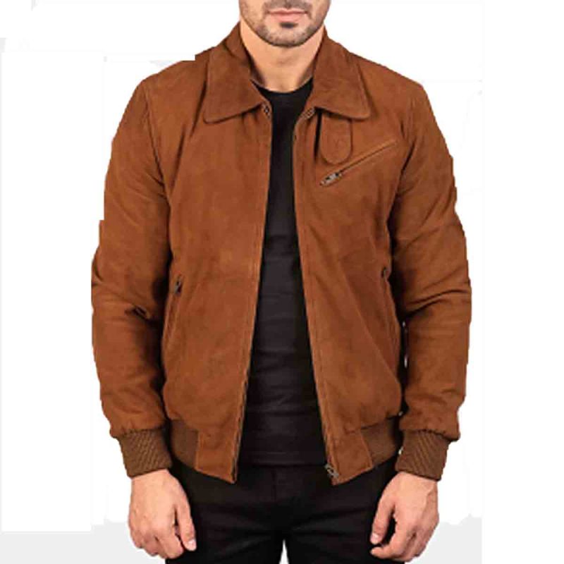 Charcoal Mocha Brown Suede Jacket