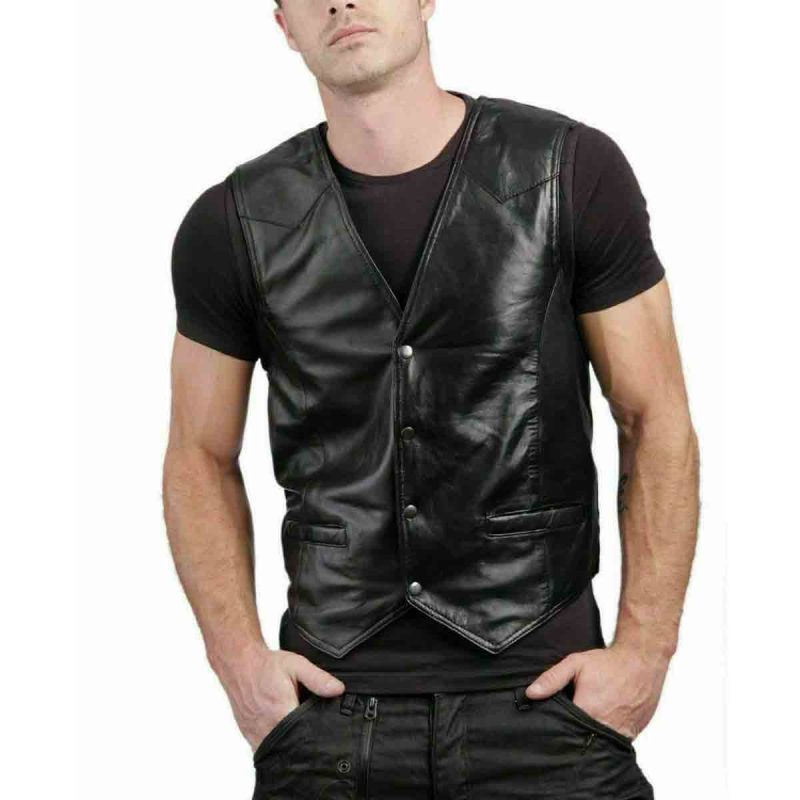 Edgy Black Western Vest