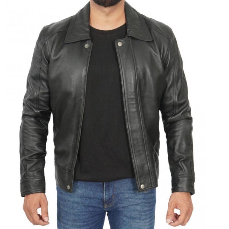 Electro Noir Leather Jacket For Men