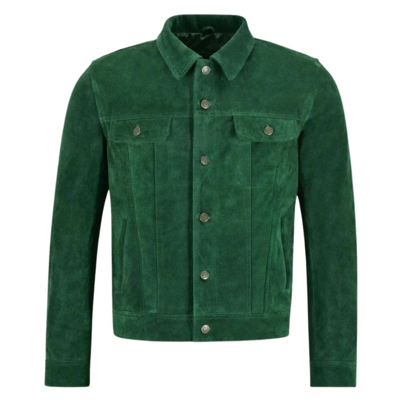 Green Suede Biker Jacket