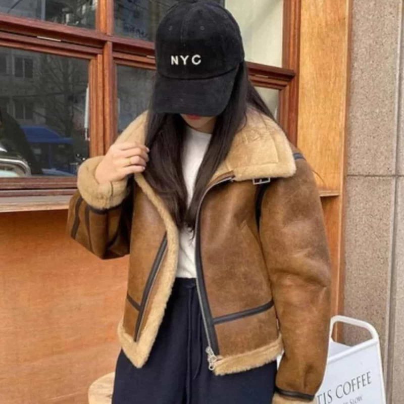 Haydu Brown Leather Shearling Jacket