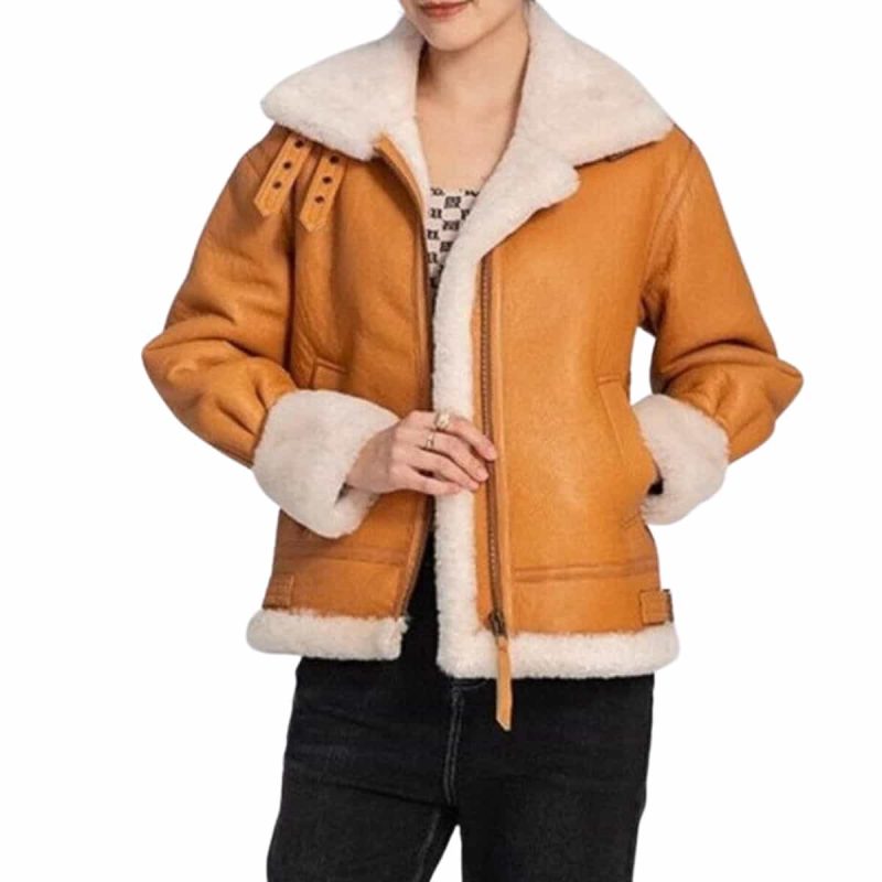 Leather Sheepskin Shearling Jacket Women’s