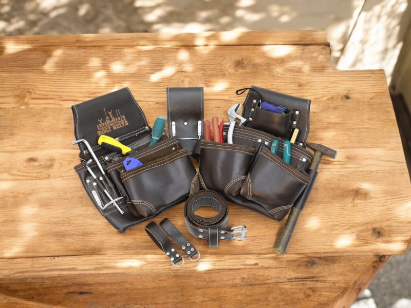 Leather construction tool belts