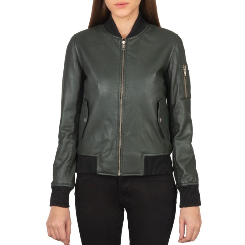 Olive Oomph Bomber Jacket