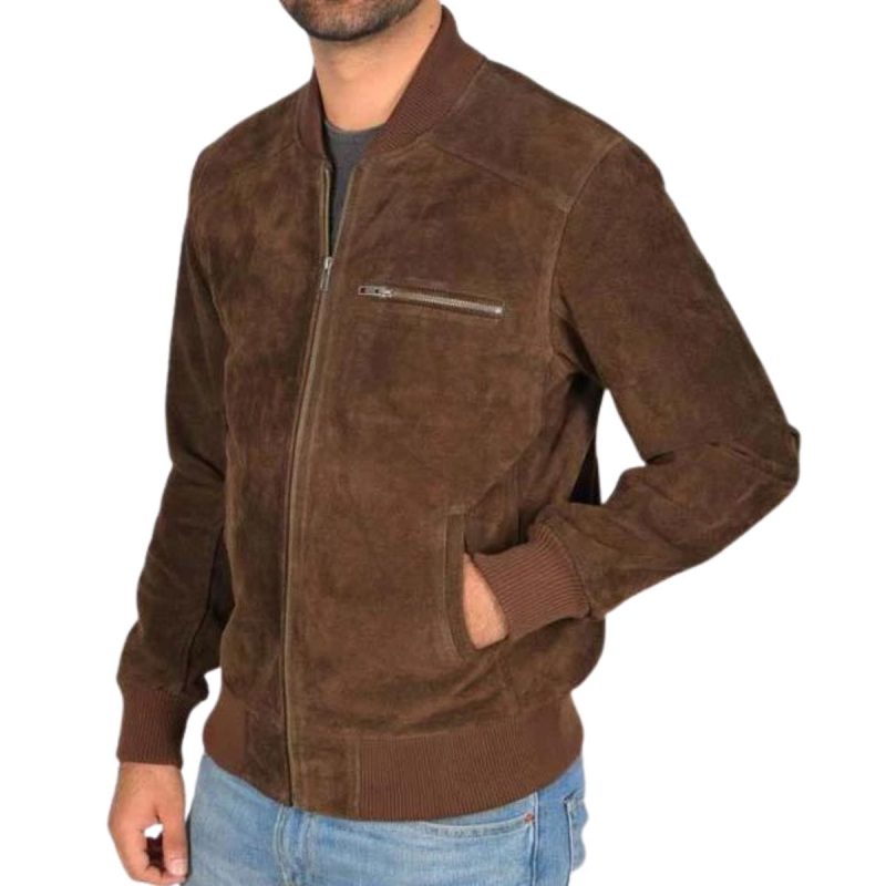 Plain Suede Leather Jacket