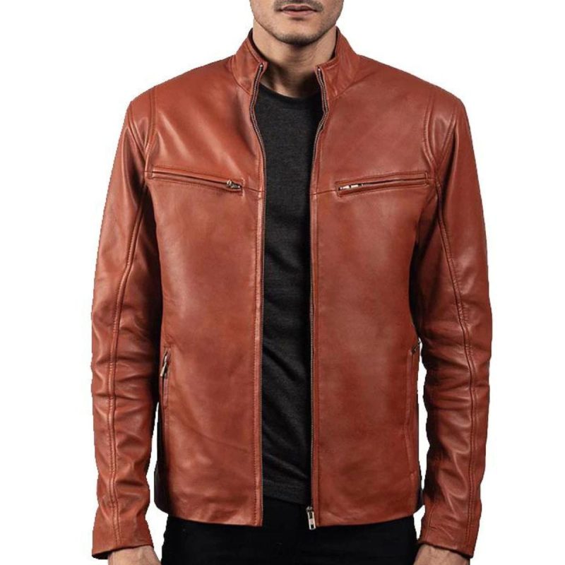 Velocity Men’s Zipper Leather Jacket