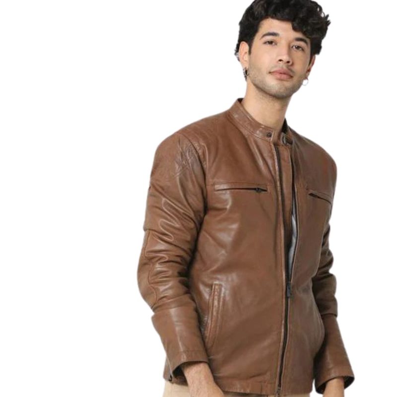 Walnut Brown Men’s Leather Jacket