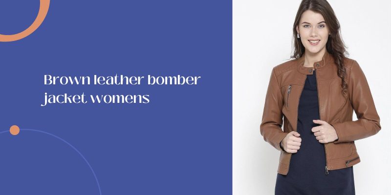 brown leather bomber jacket womens (1)