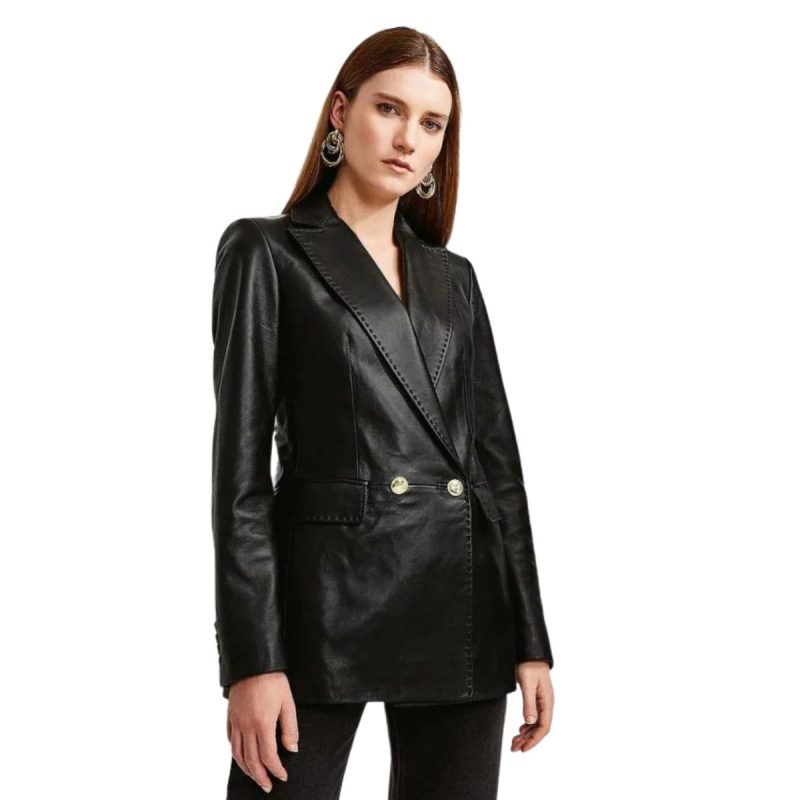 womens leather blazers