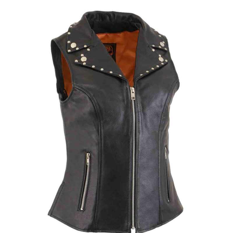 Adorned Leather Women’s Vest