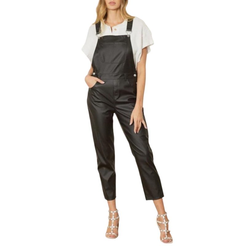 Chic Leather Overalls for Women