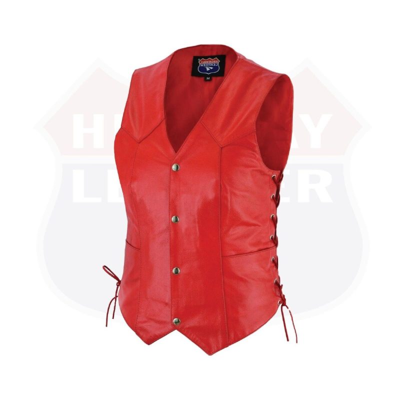 Crimson Blaze Women’s Leather Vest