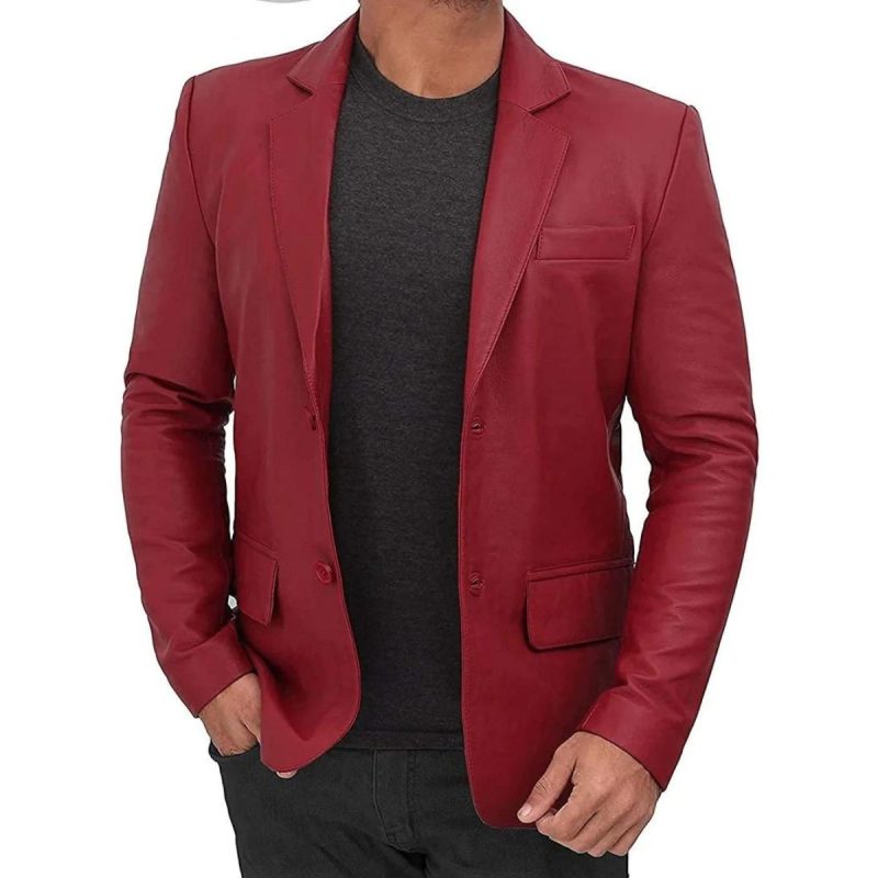 Daron Red Leather Blazer