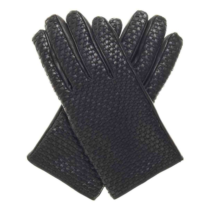 Elegant Woven Leather Gloves