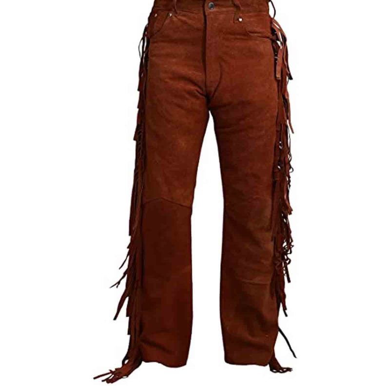 Fringe Suede Leather Pant