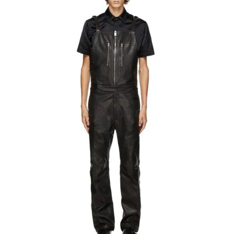 Front Zipper Lambskin Overall