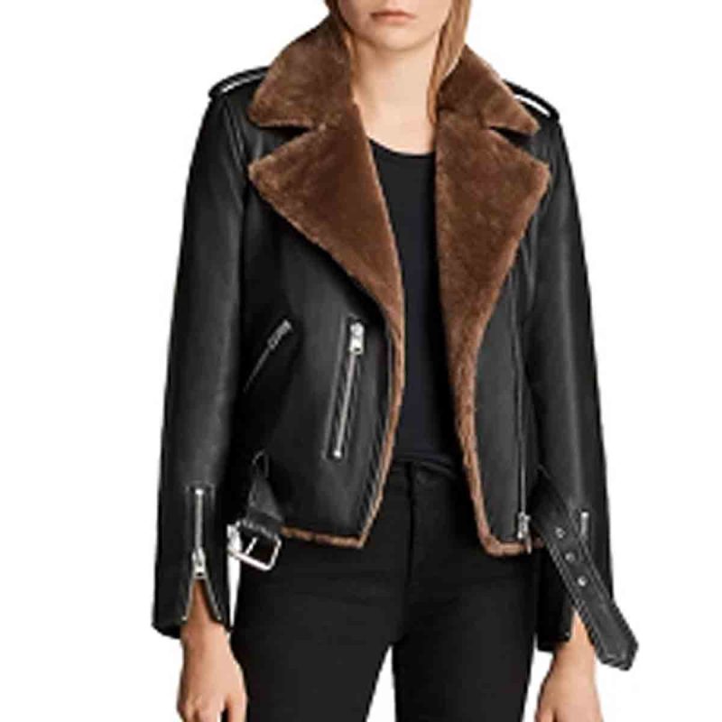 Fur Fashion Leather Jacket for Women