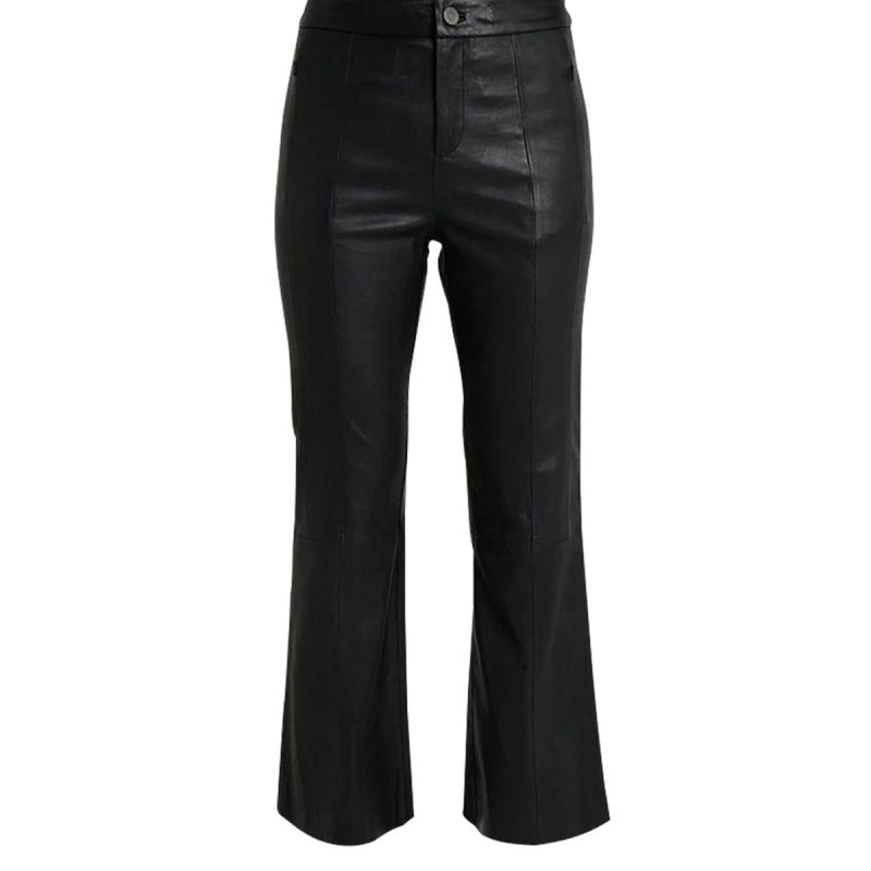 Leather-Flow Flare Pants