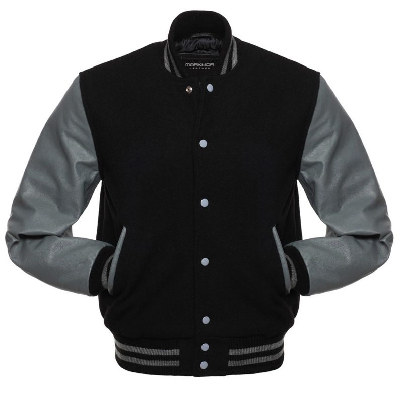 Midnight Leather Varsity Jacket