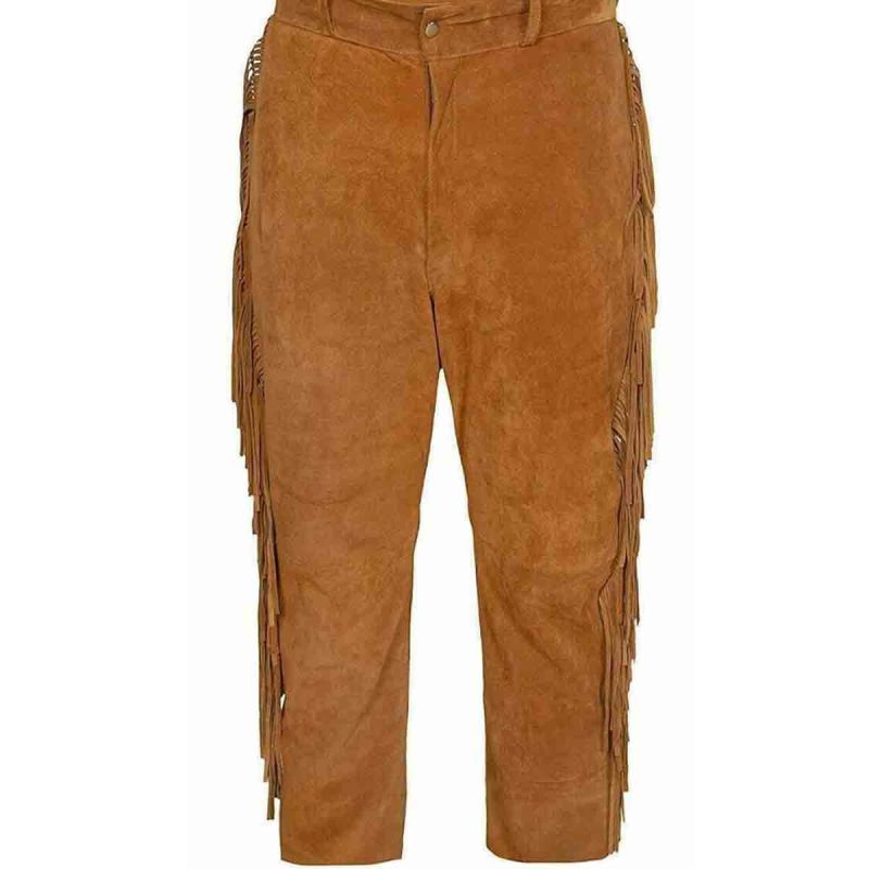 Native Brown Suede Leather Pants