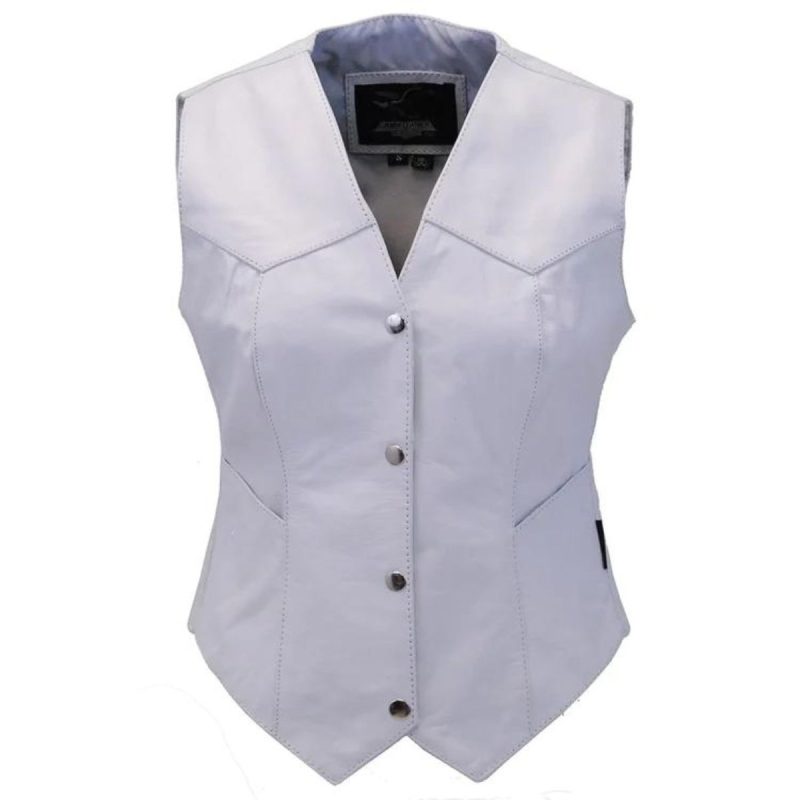 Opaline Women’s Snowdrop White Leather Vest