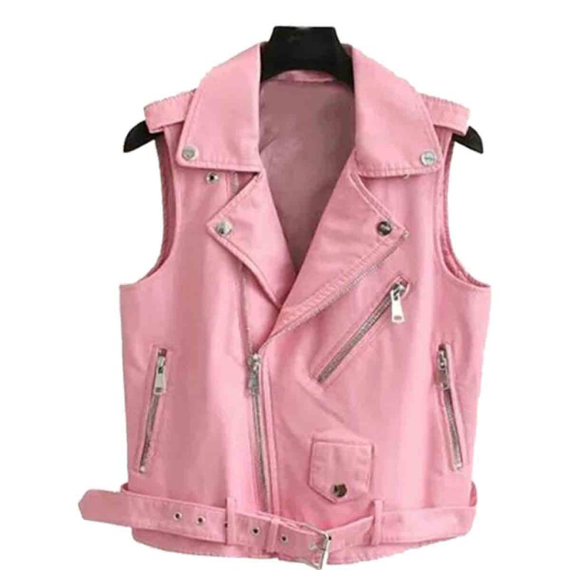 Pink Power Women’s Leather Vest
