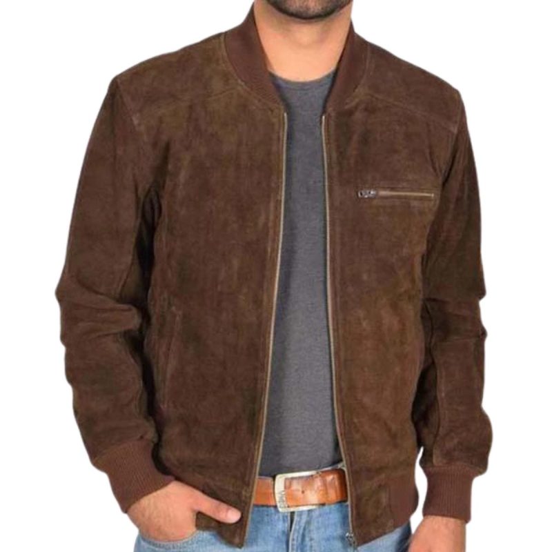 Plain Suede Leather Jacket
