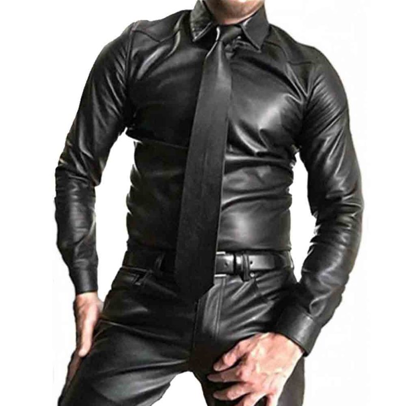 Rider Leather Sleeve Shirt