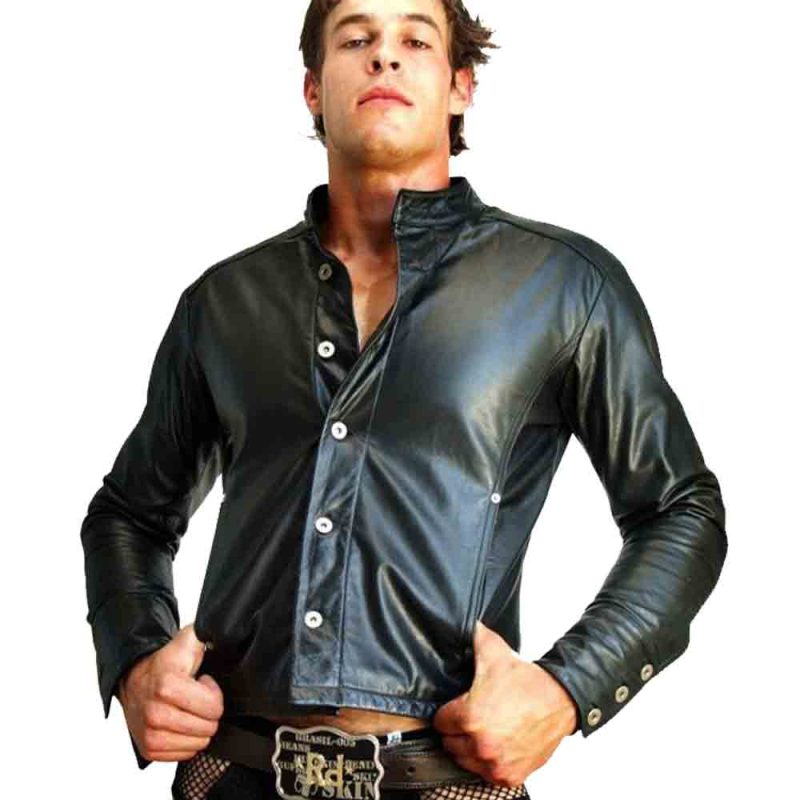 Seductive Elegance Men’s Leather Shirt
