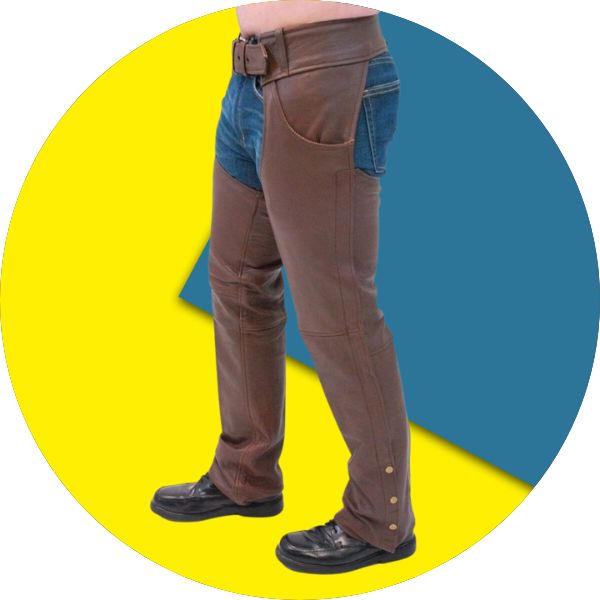 Braided Brown Leather Chaps