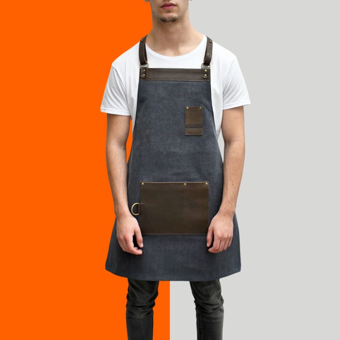 Cross Back Hairstylist Leather Apron