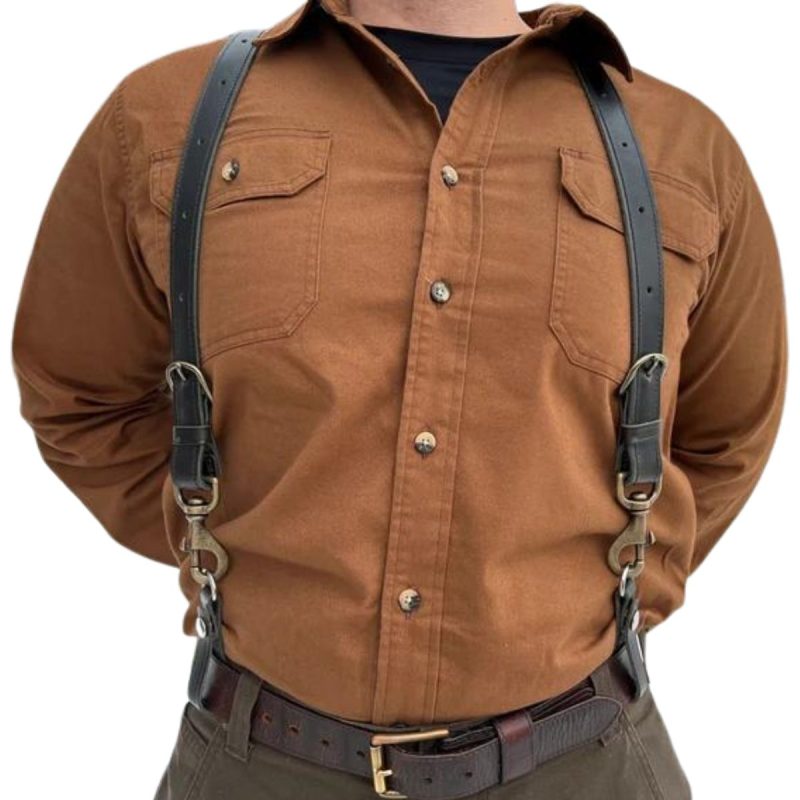 Dapper Accents Leather Suspenders