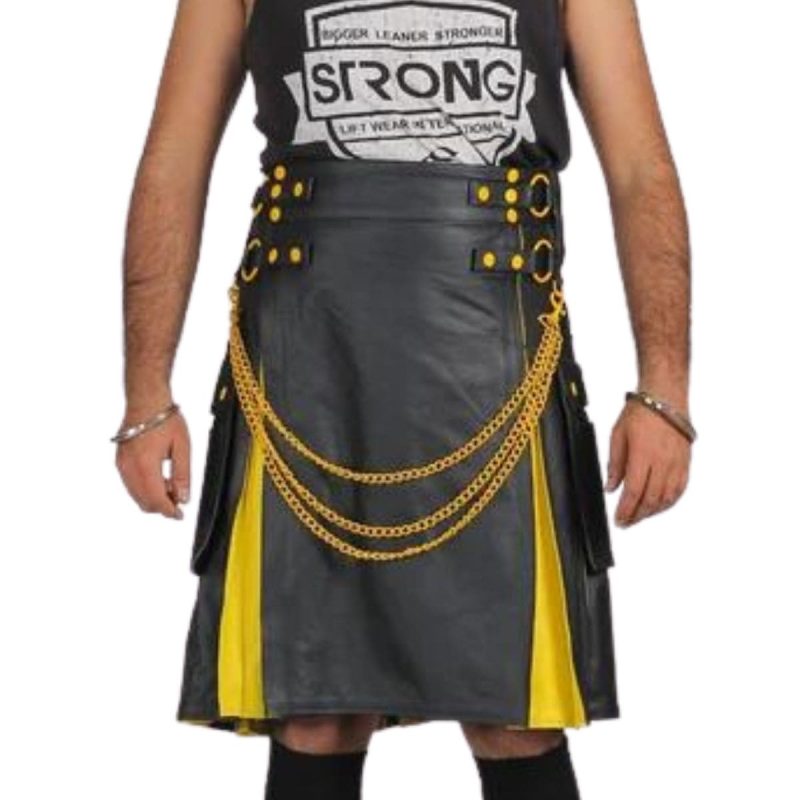 Exotic Hybrid Yellow Leather Kilt