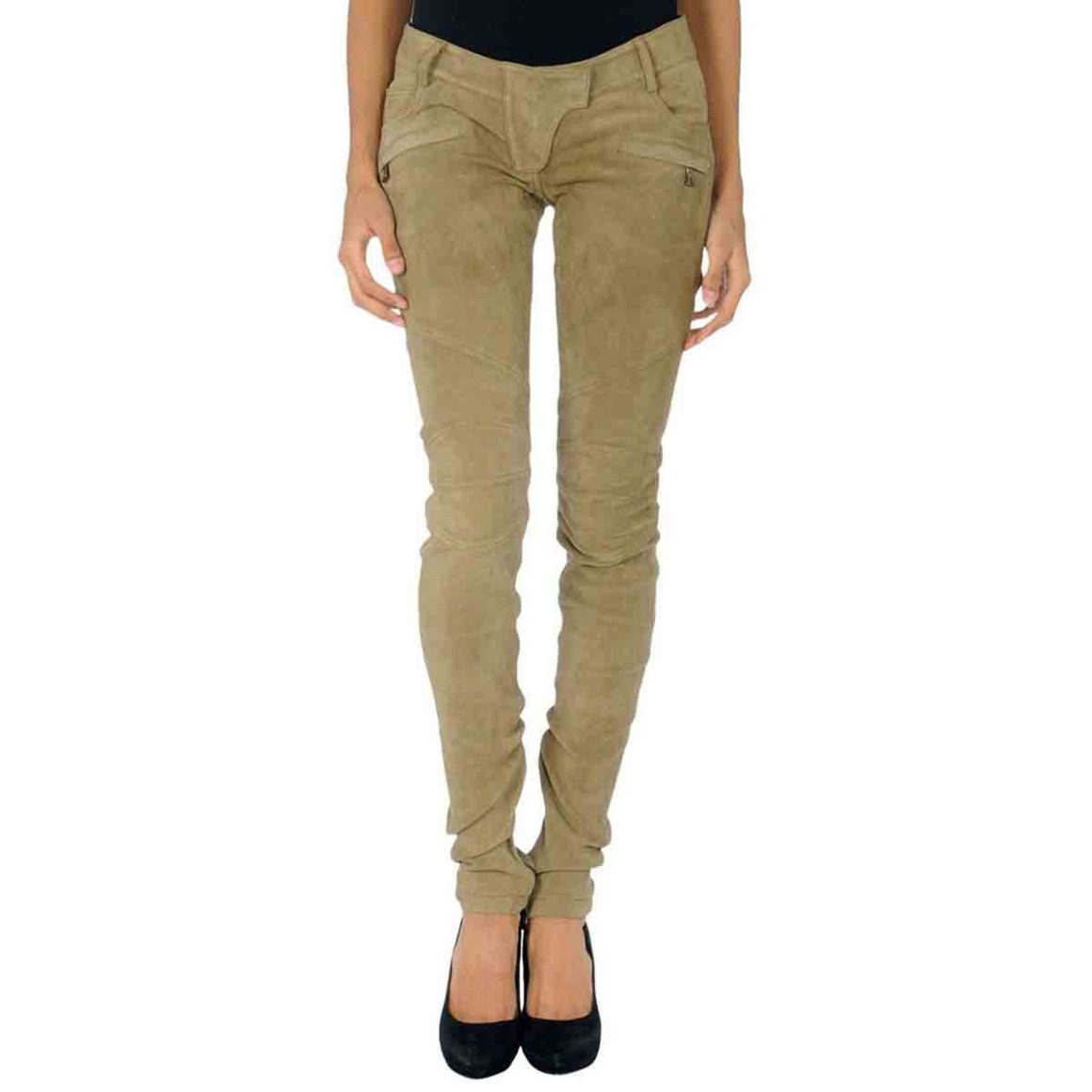 Style Beige Leather Pants
