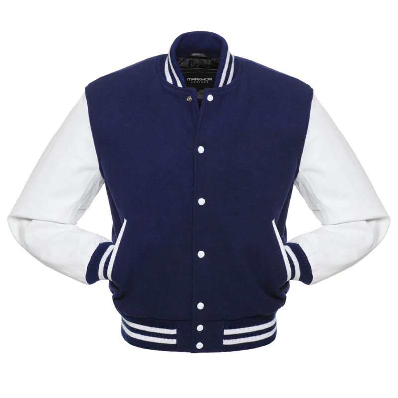 Cavalry Blue Wool Varsity Jacket