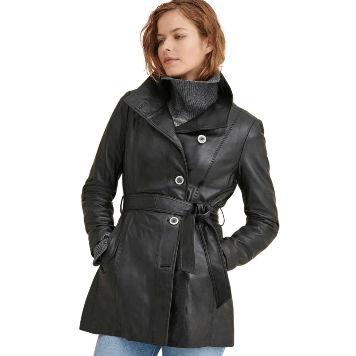 Luxe Leather Women’s Coat