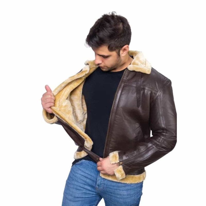 Brown Sheepskin Fur Leather Jacket
