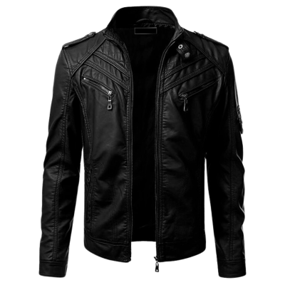 Executive Men’s Leather Moto Jacket