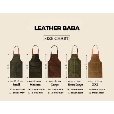 Apron size chart leather baba