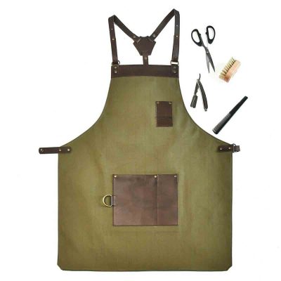 Barber Apron With Leather Strap 