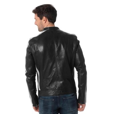 black leather jacket