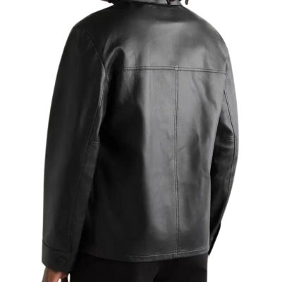 Black Leather Motorcycle Shirt