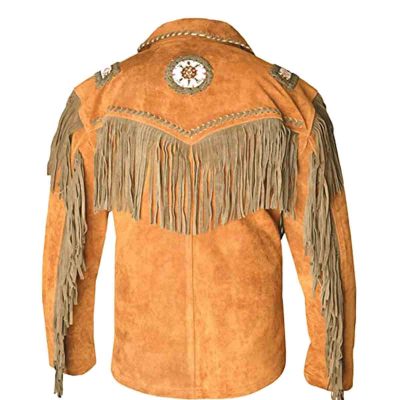 Brown Leather Fringe Jacket Vintage