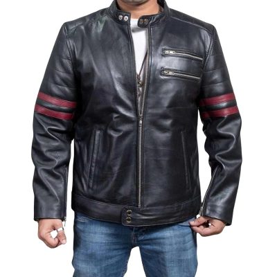 leather coat red